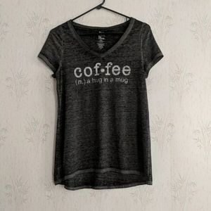 NWOT STATE OF MINE Women's V-Neck High Low COFFEE